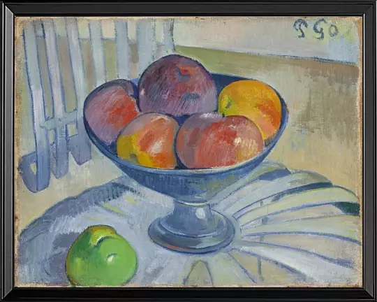 Obstschale auf einem Gartenstuhl - 1885