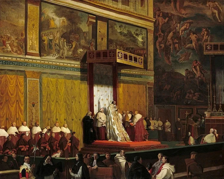 Papst Pius VII in der Sixtinischen Kapelle - 1814
