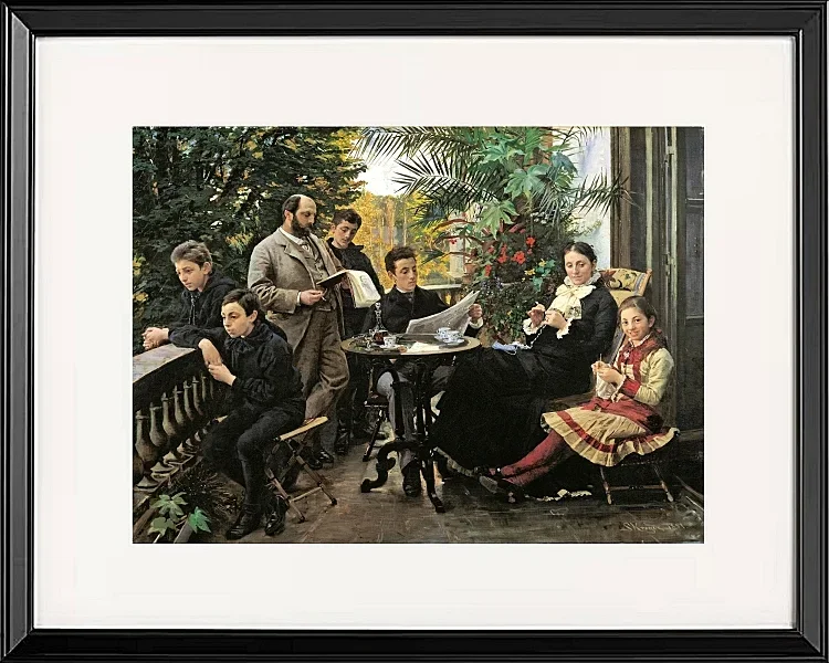 Peder Severin Krøyer - Die Hirschsprung Familie 1881 | Giclée Kunstdruck gerahmt