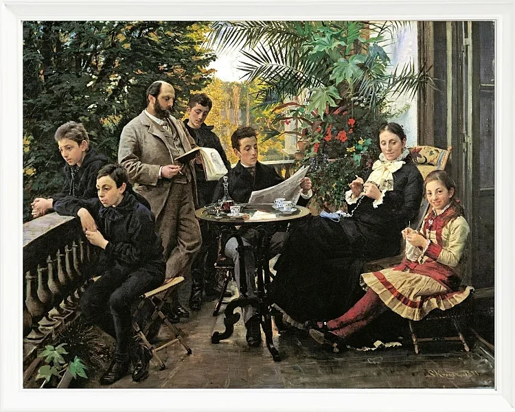 Peder Severin Krøyer - Die Hirschsprung Familie 1881 | Giclée Kunstdruck gerahmt
