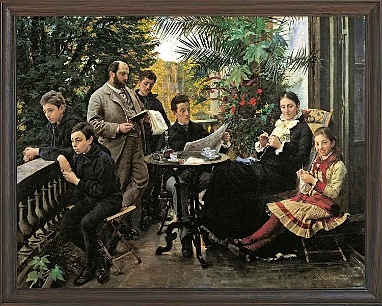 Peder Severin Krøyer - Die Hirschsprung Familie 1881 | Giclée Kunstdruck gerahmt