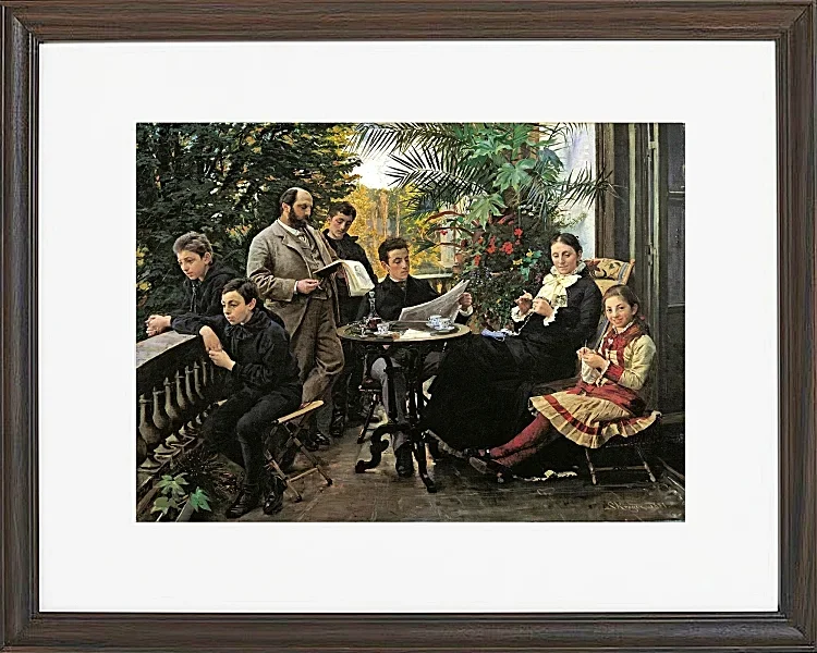 Peder Severin Krøyer - Die Hirschsprung Familie 1881 | Giclée Kunstdruck gerahmt