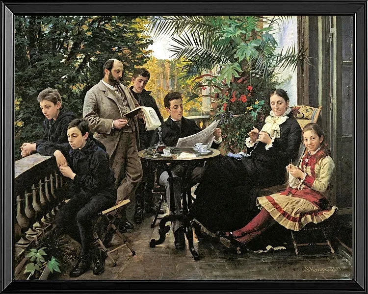 Peder Severin Krøyer - Die Hirschsprung Familie 1881 | Giclée Kunstdruck gerahmt