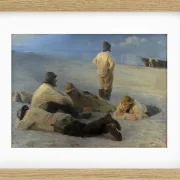 Peder Severin Krøyer - Fischer am Strand von Skagen 1883 | Giclée Kunstdruck gerahmt
