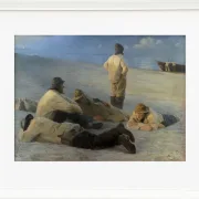 Peder Severin Krøyer - Fischer am Strand von Skagen 1883 | Giclée Kunstdruck gerahmt