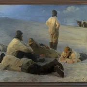 Peder Severin Krøyer - Fischer am Strand von Skagen 1883 | Giclée Kunstdruck gerahmt