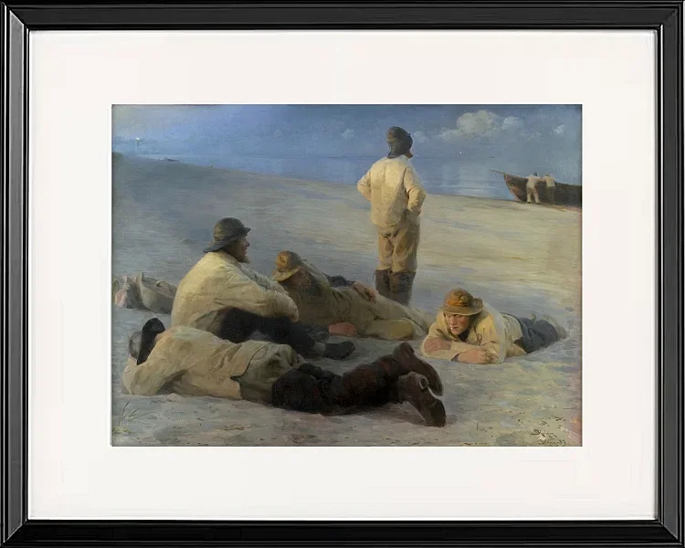 Peder Severin Krøyer - Fischer am Strand von Skagen 1883 | Giclée Kunstdruck gerahmt