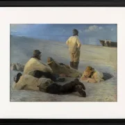 Peder Severin Krøyer - Fischer am Strand von Skagen 1883 | Giclée Kunstdruck gerahmt