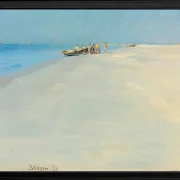 Peder Severin Krøyer - Fischer am Strand von Skagen 1891 | Giclée Kunstdruck gerahmt