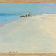 Peder Severin Krøyer - Fischer am Strand von Skagen 1891 | Giclée Kunstdruck gerahmt