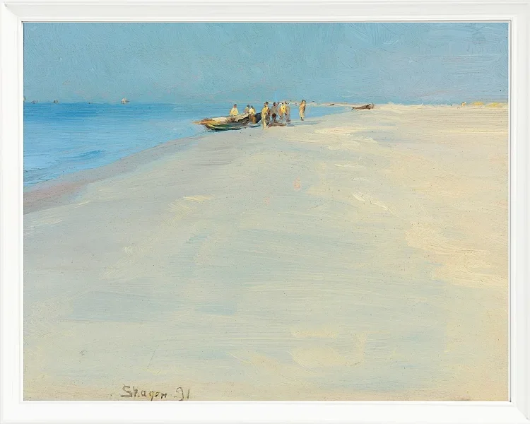 Peder Severin Krøyer - Fischer am Strand von Skagen 1891 | Giclée Kunstdruck gerahmt