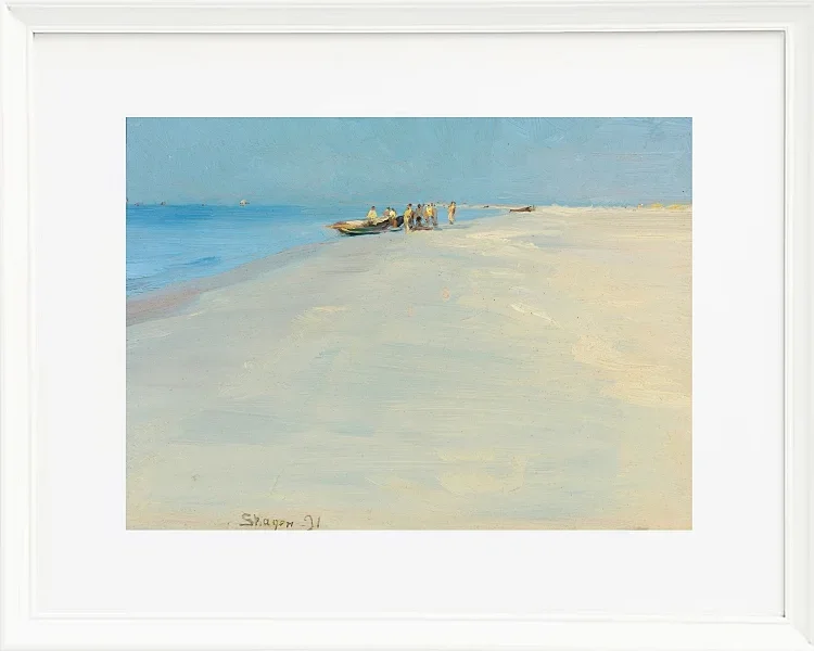 Peder Severin Krøyer - Fischer am Strand von Skagen 1891 | Giclée Kunstdruck gerahmt