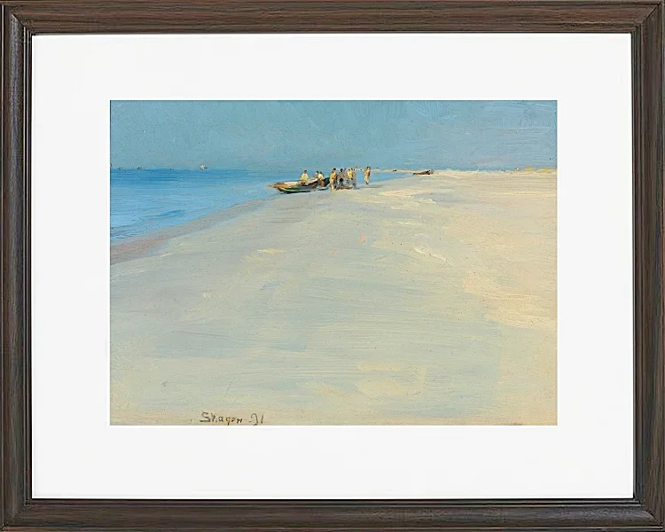 Peder Severin Krøyer - Fischer am Strand von Skagen 1891 | Giclée Kunstdruck gerahmt