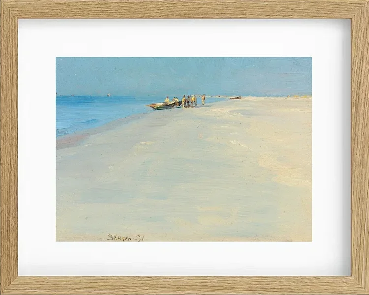 Peder Severin Krøyer - Fischer am Strand von Skagen 1891 | Giclée Kunstdruck gerahmt