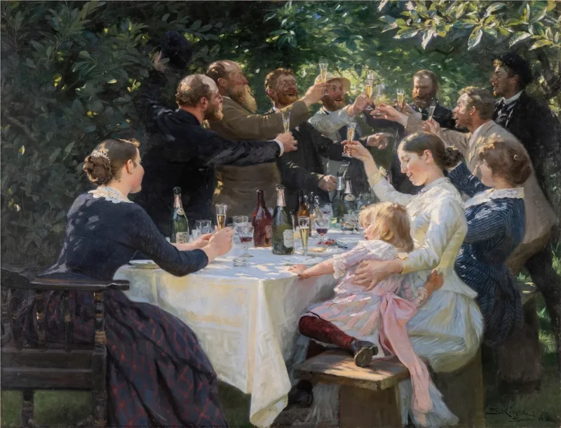 Peder Severin Krøyer - Künstlerfest, Skagen 1887 | Giclée Kunstdruck gerahmt