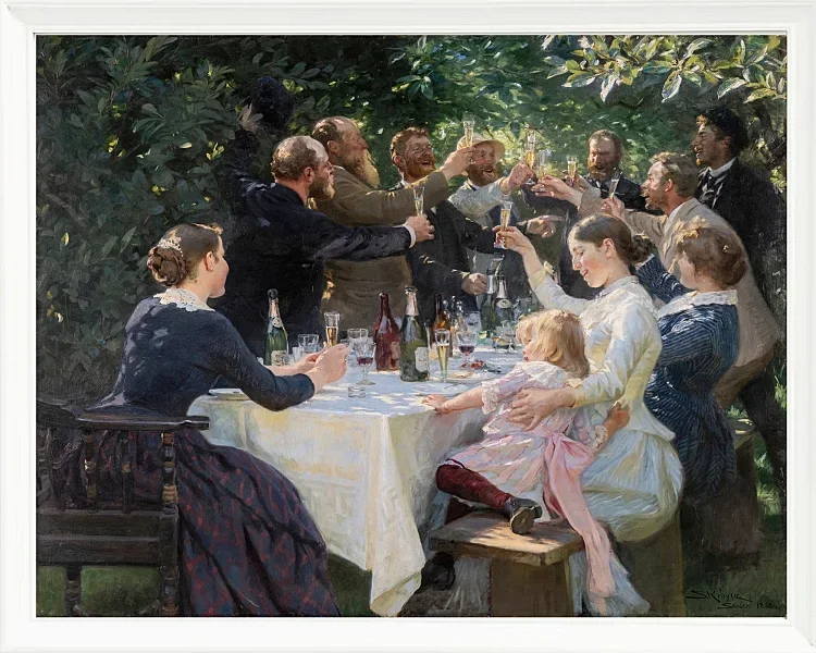 Peder Severin Krøyer - Künstlerfest, Skagen 1887 | Giclée Kunstdruck gerahmt