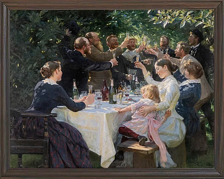 Peder Severin Krøyer - Künstlerfest, Skagen 1887 | Giclée Kunstdruck gerahmt