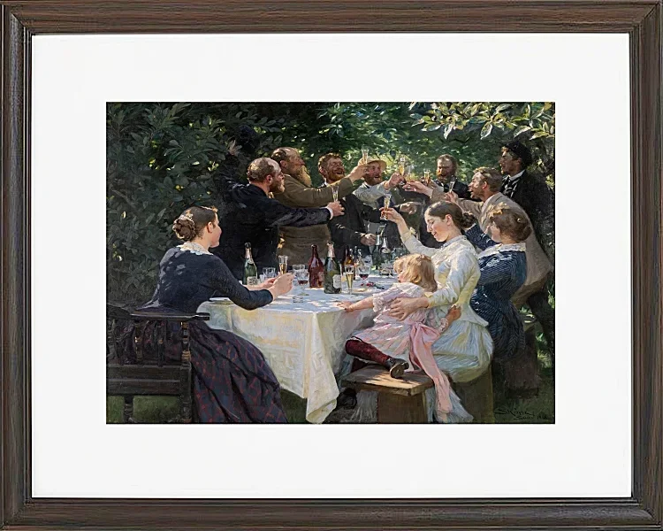 Peder Severin Krøyer - Künstlerfest, Skagen 1887 | Giclée Kunstdruck gerahmt