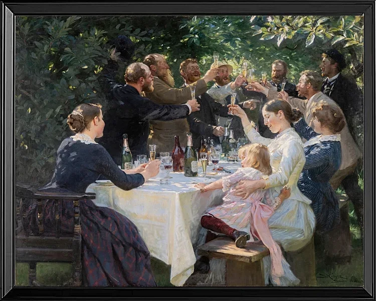 Peder Severin Krøyer - Künstlerfest, Skagen 1887 | Giclée Kunstdruck gerahmt