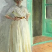 Peder Severin Krøyer - Porträt von Marie Krøyer 1890 | Giclée Kunstdruck gerahmt