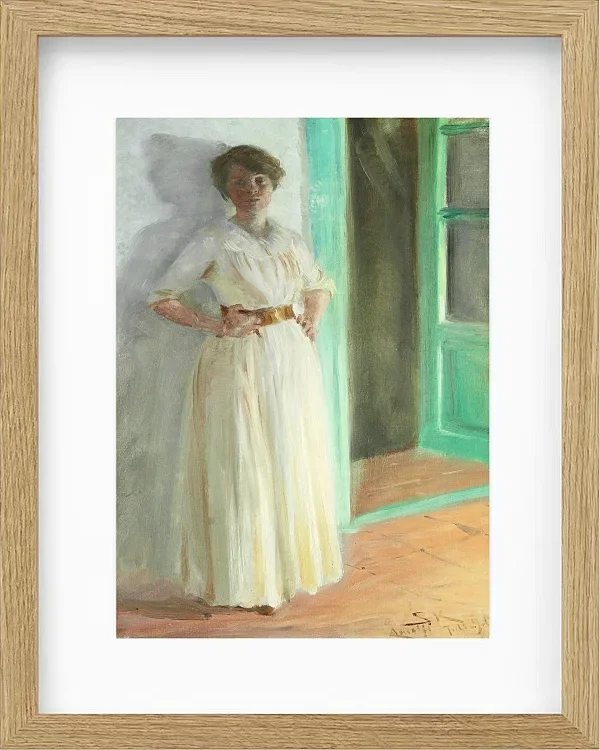 Peder Severin Krøyer - Porträt von Marie Krøyer 1890 | Giclée Kunstdruck gerahmt