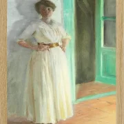 Peder Severin Krøyer - Porträt von Marie Krøyer 1890 | Giclée Kunstdruck gerahmt