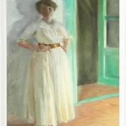 Peder Severin Krøyer - Porträt von Marie Krøyer 1890 | Giclée Kunstdruck gerahmt