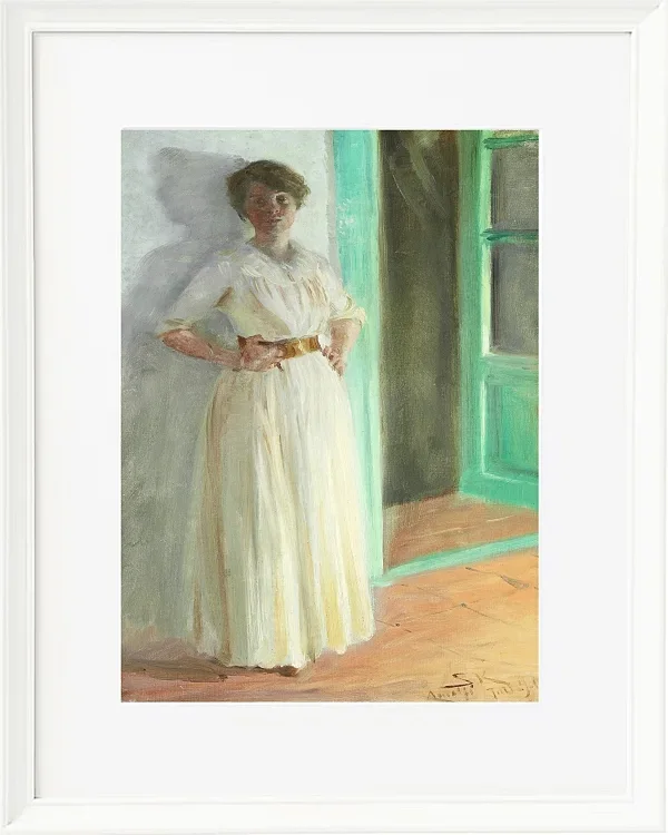 Peder Severin Krøyer - Porträt von Marie Krøyer 1890 | Giclée Kunstdruck gerahmt
