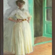 Peder Severin Krøyer - Porträt von Marie Krøyer 1890 | Giclée Kunstdruck gerahmt