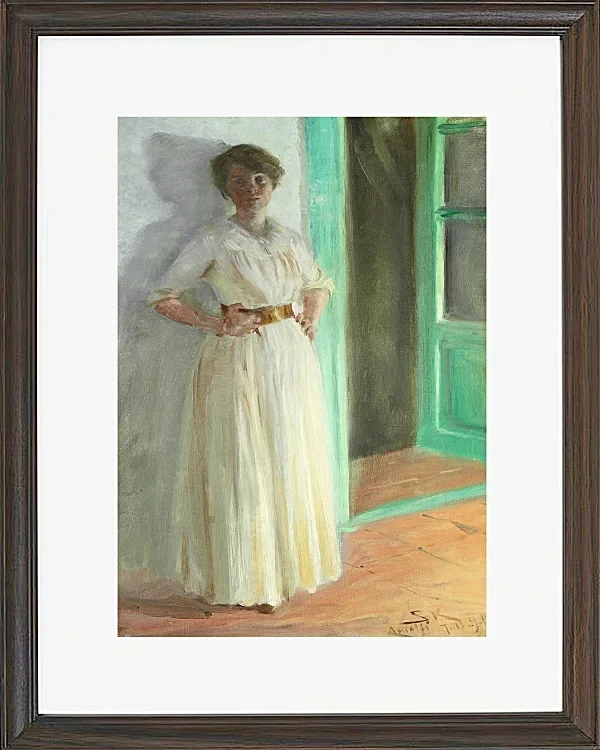 Peder Severin Krøyer - Porträt von Marie Krøyer 1890 | Giclée Kunstdruck gerahmt