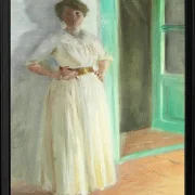 Peder Severin Krøyer - Porträt von Marie Krøyer 1890 | Giclée Kunstdruck gerahmt