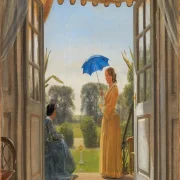 Peter Christian Skovgaard | Caroline Dalgas og Jeanina Stampe - 1855 | Indrammet kunsttryk | Danmarks Guldalder