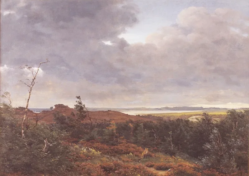 Peter Christian Skovgaard | Frederiksværk fra Tisvilde Skov - 1838 | Indrammet kunsttryk | Danmarks Guldalder
