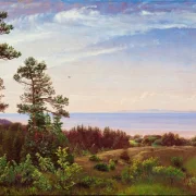 Peter Christian Skovgaard | Blick von der Nordküste Seelands über Kattegat und Kullabe – 1832 | Gerahmter Kunstdruck | Goldenes Zeitalter Dänemark