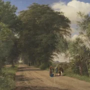 Peter Christian Skovgaard | En landevej nær Vognserup Gods, Sjælland - 1848 | Indrammet kunsttryk | Danmarks Guldalder