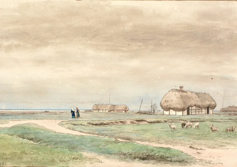 Peter Christian Skovgaard | Blick von der Farm des Konsuls Axelsen auf Rheden – 1848 | Gerahmter Kunstdruck | Goldenes Zeitalter Dänemark