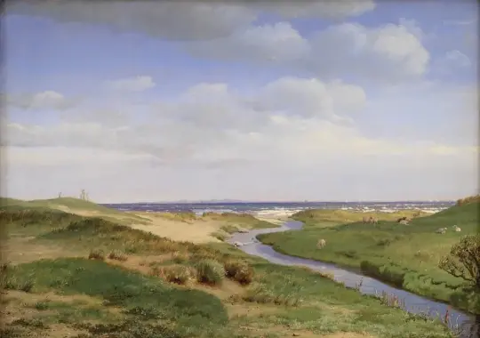 Peter Christian Skovgaard | Blick auf die Nordküste Seelands bei Dronningmølle – 1843 | Gerahmter Kunstdruck | Goldenes Zeitalter Dänemark
