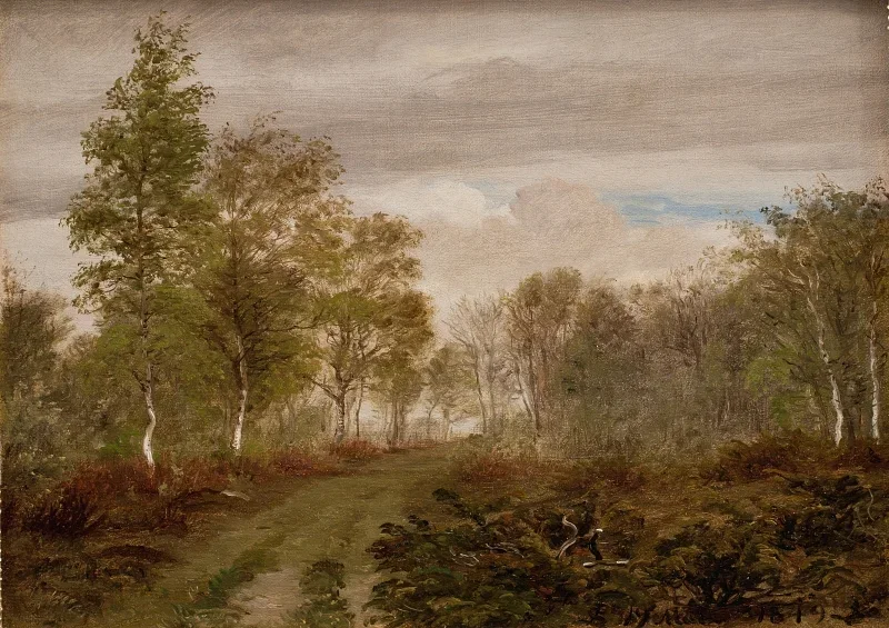 Peter Christian Skovgaard | Birketræer på Læsø efter regn - 1848 | Indrammet kunsttryk | Danmarks Guldalder