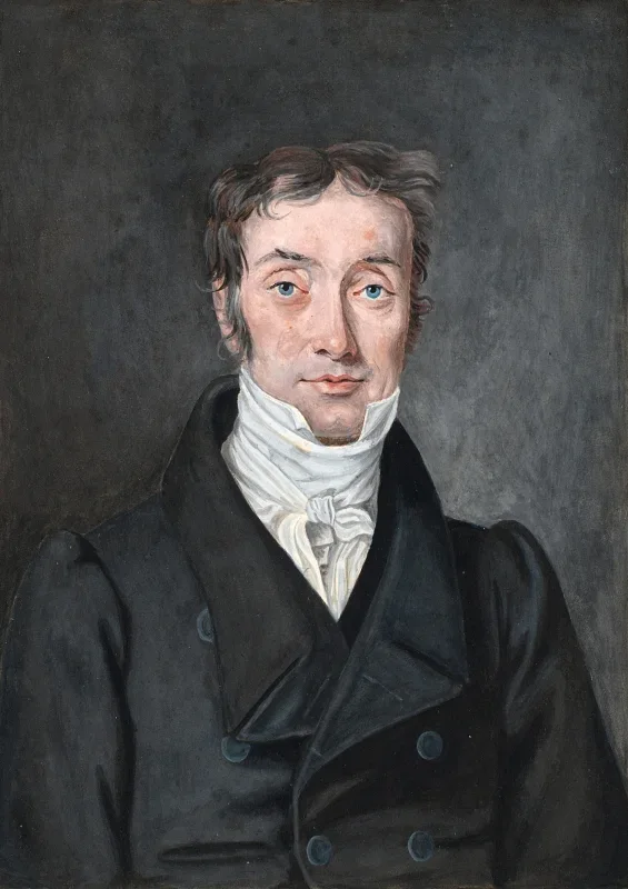 Peter Christian Skovgaard | Portræt af skolelærer Hans Jensen Visby - 1844 | Indrammet kunsttryk | Danmarks Guldalder