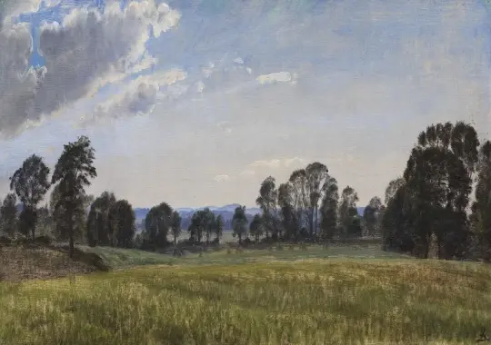 Peter Christian Skovgaard | Die Wiesen von Dortheaslyst – 1870 | Gerahmter Kunstdruck | Goldenes Zeitalter Dänemark