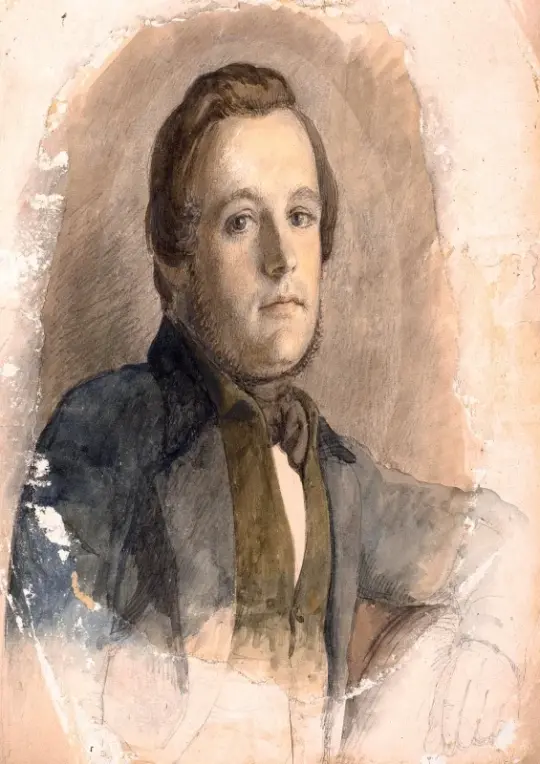 Peter Christian Skovgaard | Mandsportræt - 1839 | Indrammet kunsttryk | Danmarks Guldalder
