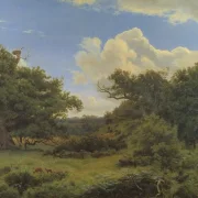 Peter Christian Skovgaard | Egetræ i nordskoven på Jægerspris, Sjæland – 1842 | Indrammet kunsttryk | Danmarks Guldalder