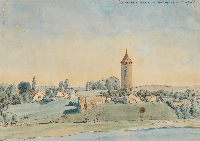 Peter Christian Skovgaard | Der Gaaset-Turm, Vordingborg – 1841 | Gerahmter Kunstdruck | Goldenes Zeitalter Dänemark