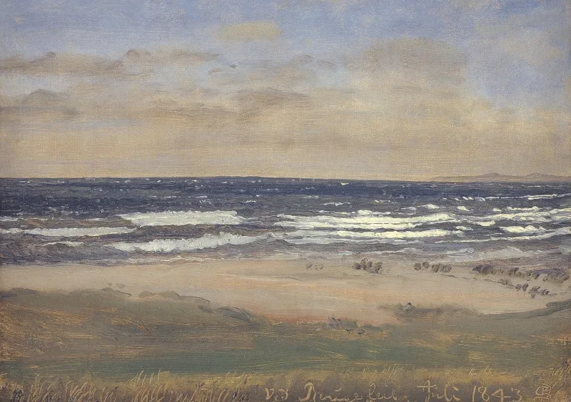 Peter Christian Skovgaard | Stranden ved Rågeleje - 1842 | Indrammet kunsttryk | Danmarks Guldalder