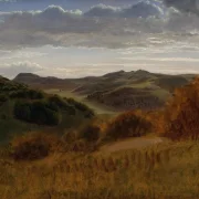Peter Christian Skovgaard | Hügel hinter der Møen-Klippe - 1846 | Gerahmter Kunstdruck | Goldenes Zeitalter Dänemark