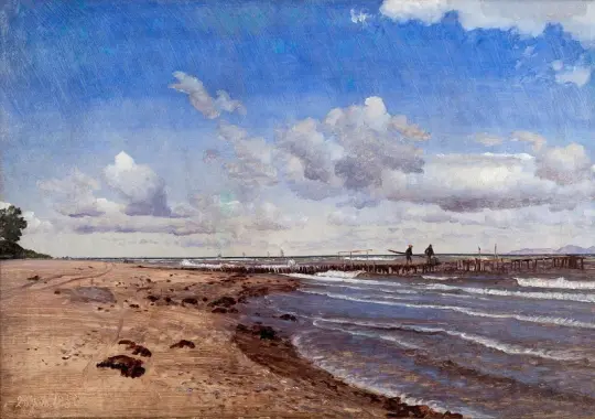 Peter Christian Skovgaard | Hellebæk Strand – 1858 | Indrammet kunsttryk | Danmarks Guldalder