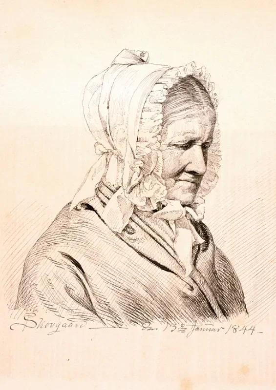 Peter Christian Skovgaard | Fru Anneken Marie von Würden - 1844 | Indrammet kunsttryk | Danmarks Guldalder