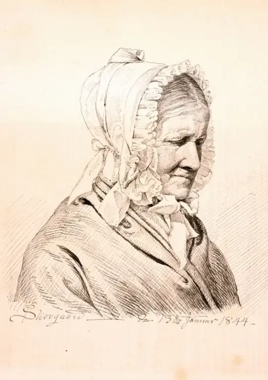 Peter Christian Skovgaard | Fru Anneken Marie von Würden - 1844 | Indrammet kunsttryk | Danmarks Guldalder