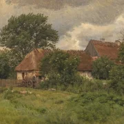 Peter Christian Skovgaard | Gamle udbygninger ved en herregård - 1876 | Indrammet kunsttryk | Danmarks Guldalder