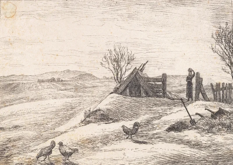 Peter Christian Skovgaard | Winterlandschaft bei Vejby - 1844 | Gerahmter Kunstdruck | Goldenes Zeitalter Dänemark